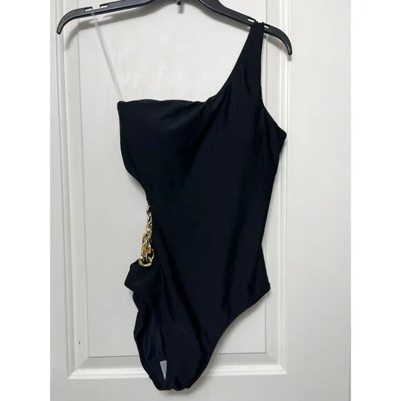 L'AGENCE Ava Chain One-Piece Swimsuit in Black Size S